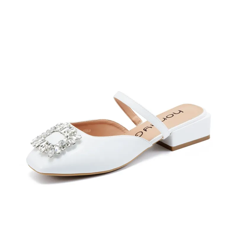 Honey GIRL Slip Resistant Wrap toe Slippers Women's White-3