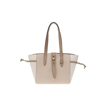 Furla Net Collection Grain Leather Tote Bag, Shopping Bag, Shoulder Bag, Handbag Small Size Women's Light Umber/White