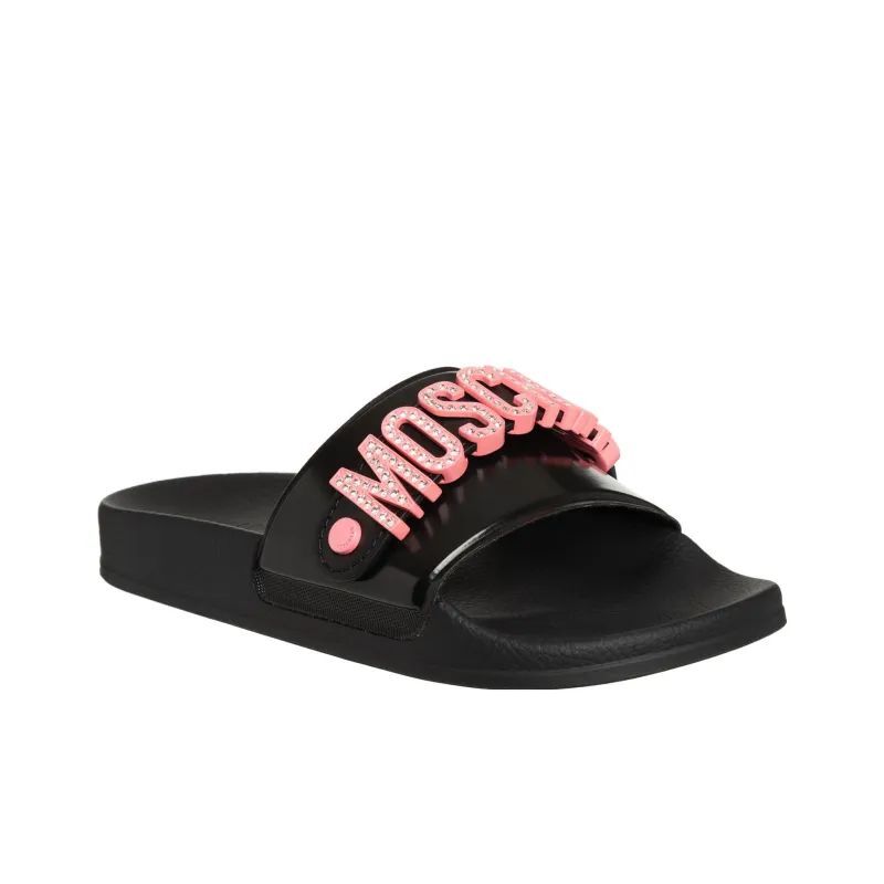 MOSCHINO Slide Slippers Women's Black-1