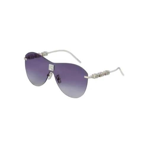 GIVENCHY Metal Irregular Shape Sunglasses Women's Silver
