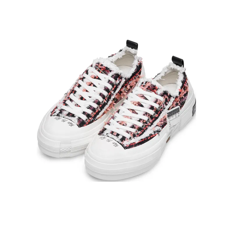 VESSEL H.C.188 Anti Slip And Wear Resistant Breathable Low Top Canvas Shoes Unisex White Red-3