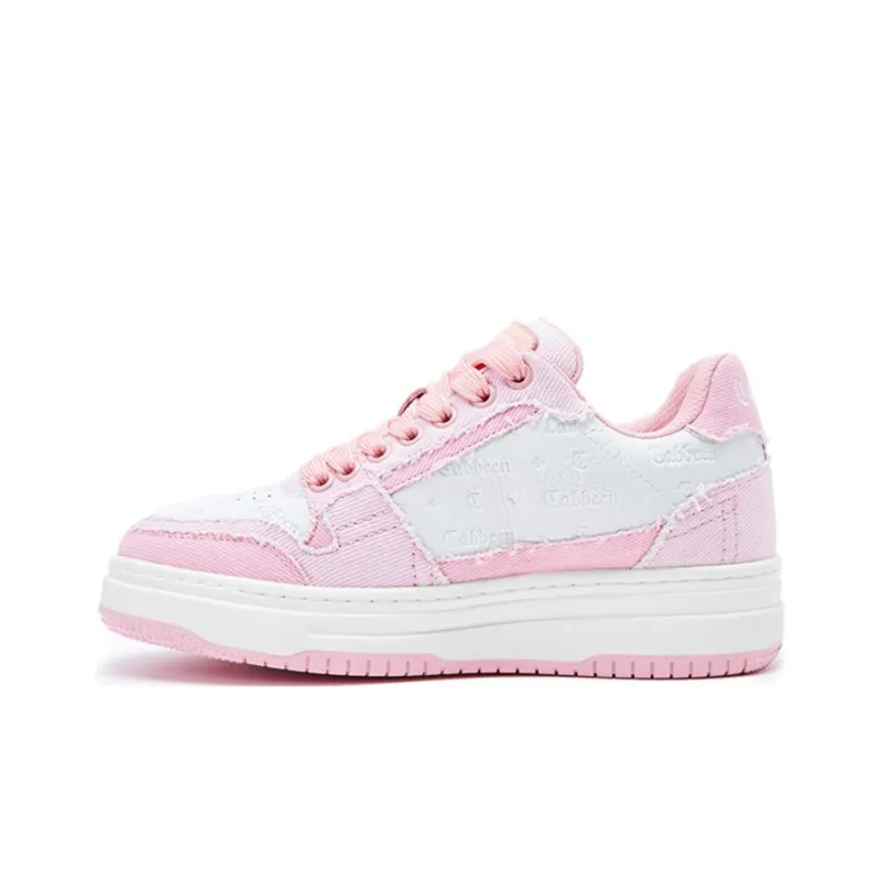 Cabbeen Slip-Resistant Low-Top Skateboard Shoes Women's Pink-0