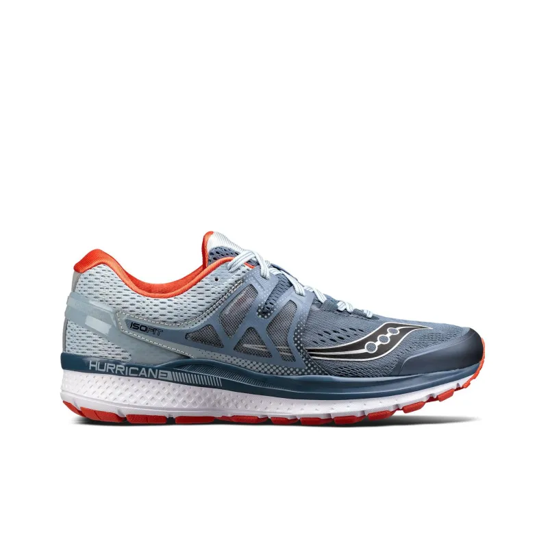 Saucony Hurricane Iso 3 Breathable Cushioning Low-Top Running Shoes Men's Gray-1