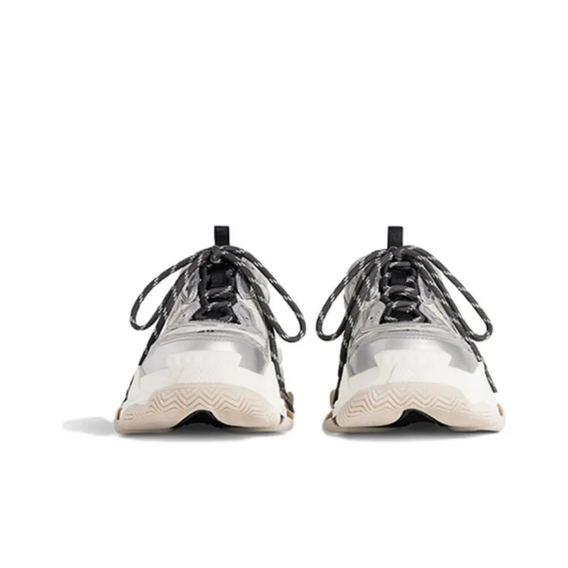 Balenciaga Triple S Low Top Casual Shoes Men's Silver-3