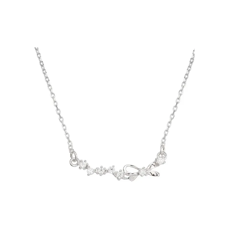 MAGICPOLE S925 Silver Bowknot Necklace Women's Silver-0