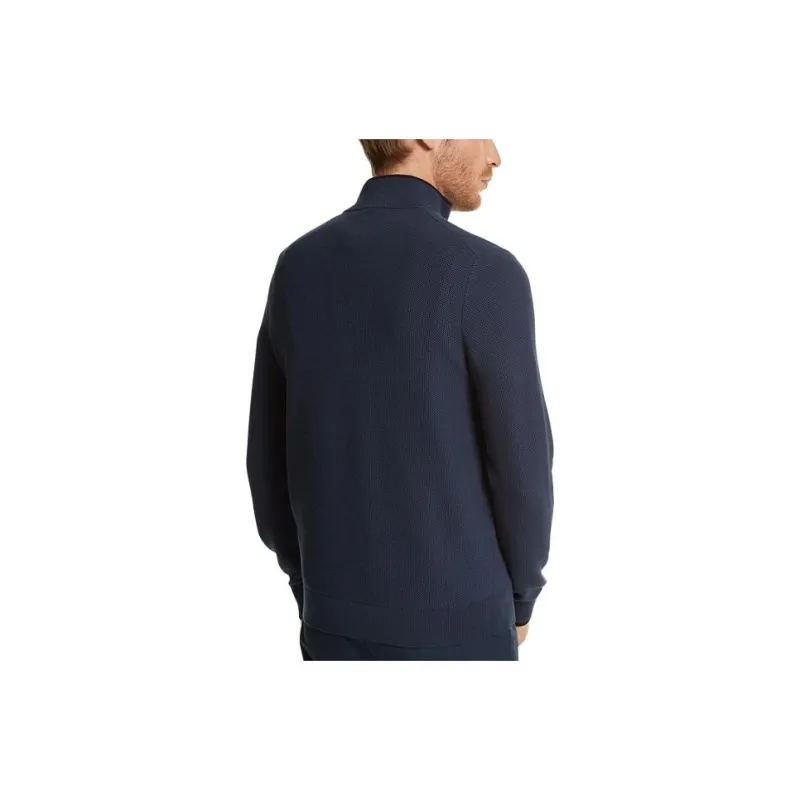 MICHAEL KORS Half zip Textured Cotton Jumper-1