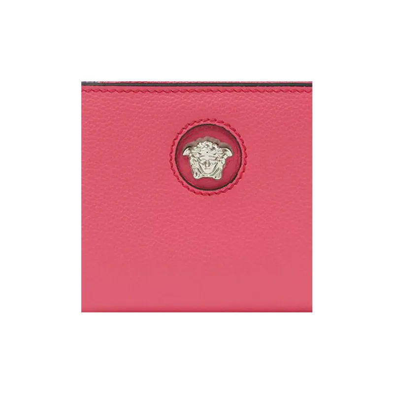 VERSACE La Medusa Cow Leather Wallet Women's Pink-3