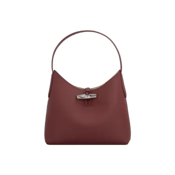 LONGCHAMP Roseau Cow Leather Shoulder Bag Handbag Shoulder Bag Women's Burgundy