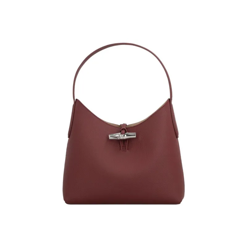 LONGCHAMP Roseau Cow Leather Shoulder Bag Handbag Shoulder Bag Women's Burgundy-0