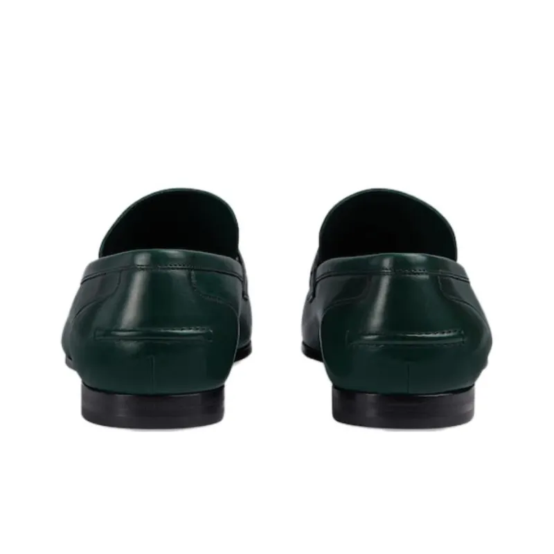 GUCCI Jordaan Loafers 1cm Men's Green-3