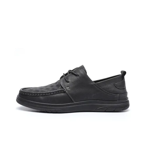 TRUMPPIPE Men's Casual Shoes Men Low-Top Black