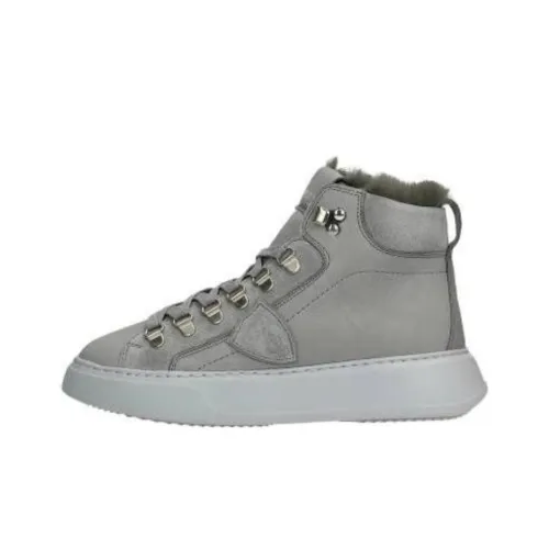 PHILIPPE MODEL Warm High-Top Skateboard Shoes Women's Gray