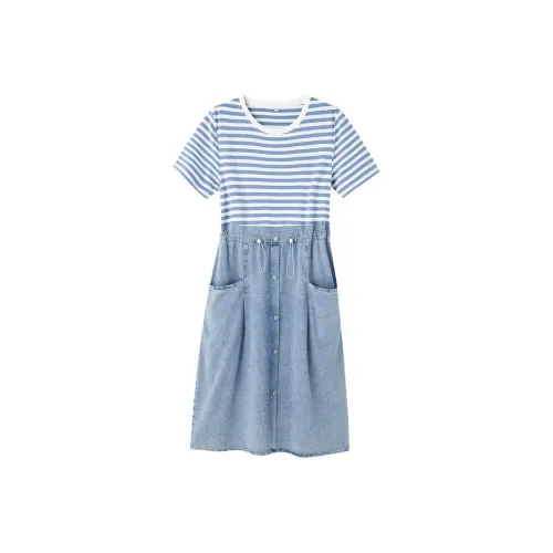 Dme Short-Sleeved Dresses Women's Denim Blue