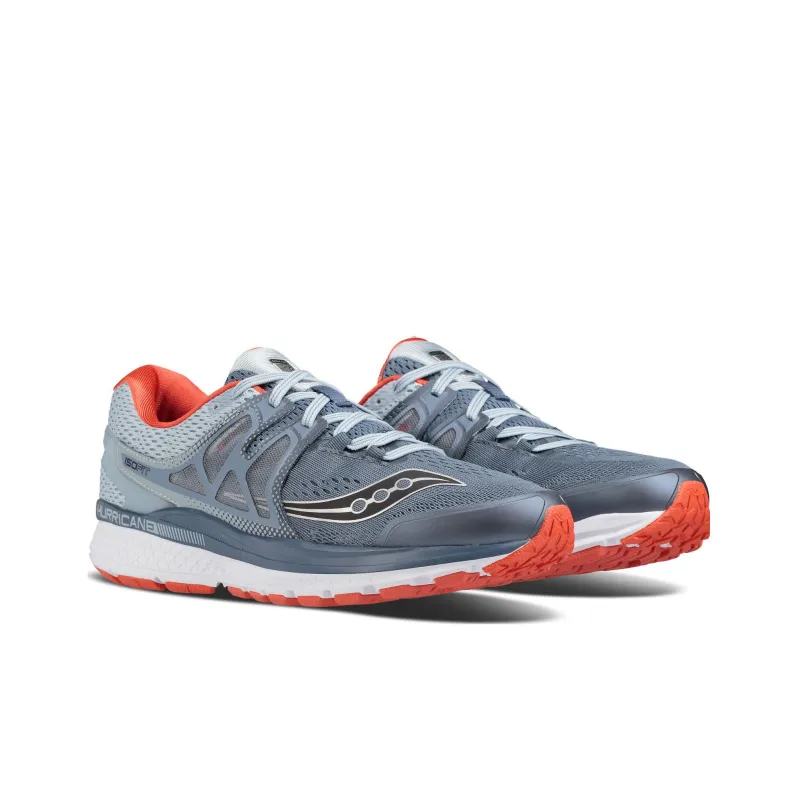 Saucony Hurricane Iso 3 Breathable Cushioning Low-Top Running Shoes Men's Gray-2