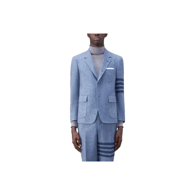 THOM BROWNE Stripe Detailed Single Breasted Tailored Blazer-2