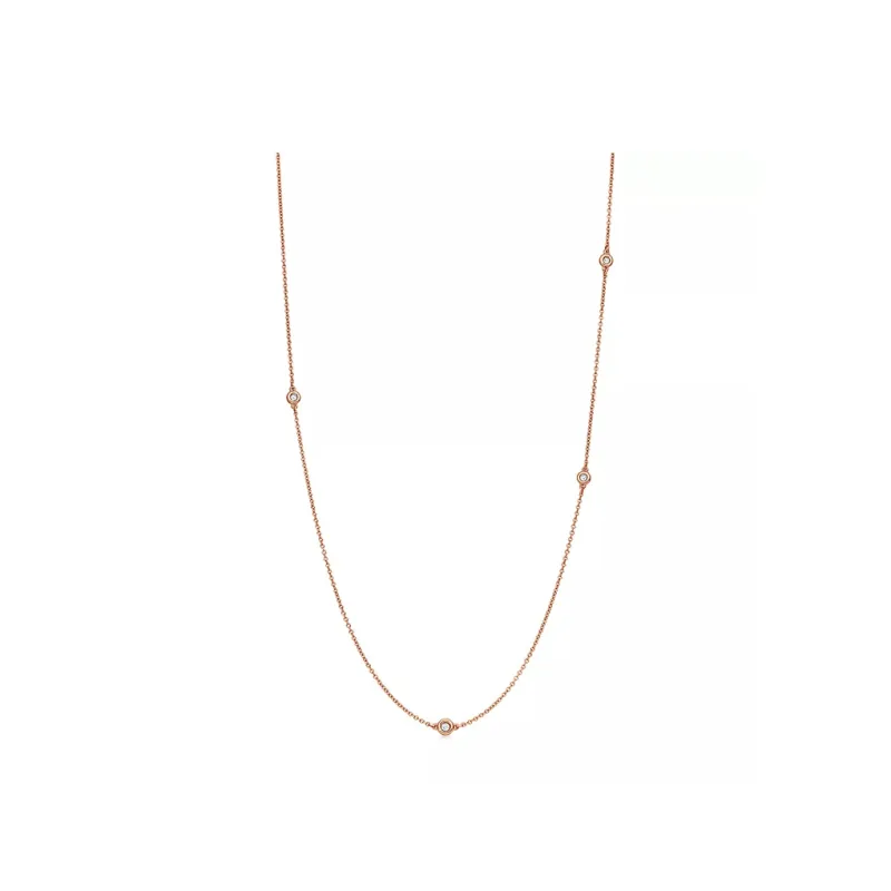TIFFANY & CO. 18K Rose Gold Diamonds Necklaces Women's Rose Gold-1