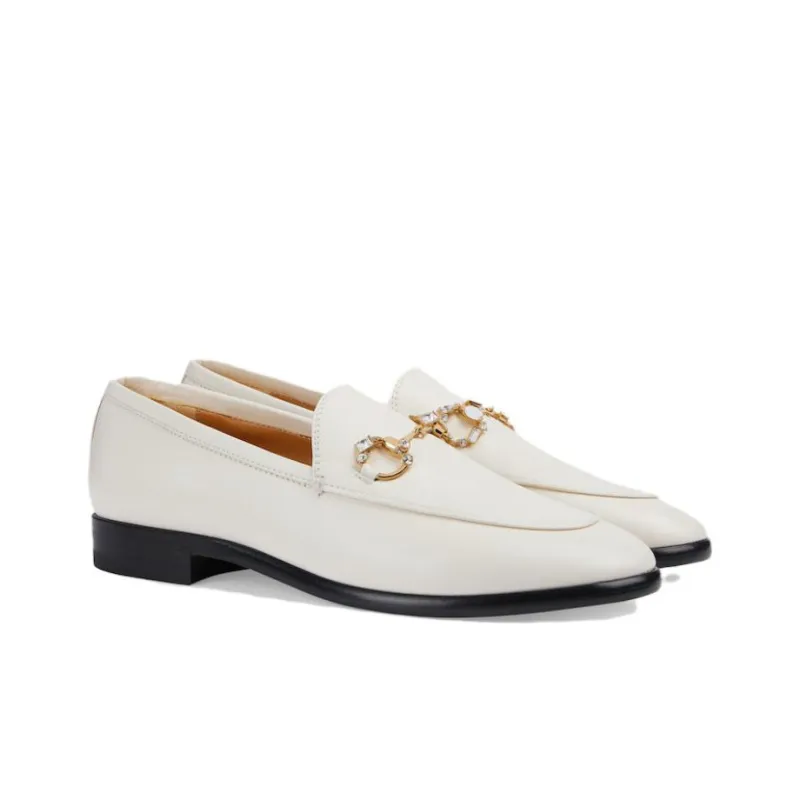 GUCCI Jordaan Loafers Women's White-1