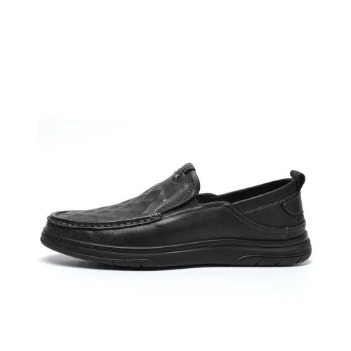 TRUMPPIPE Men's Casual Shoes Men Low-Top Black