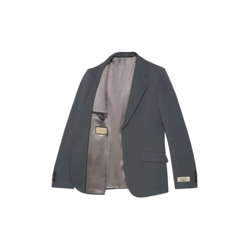GUCCI Logo-patch Gabardine Blazer-1