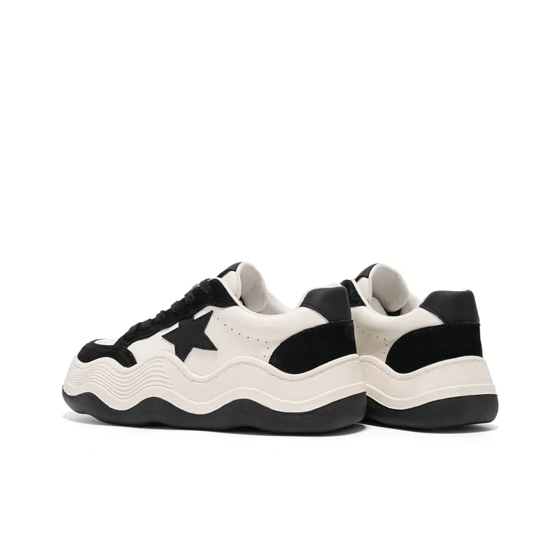 EBLAN Stylish Skateboarding Shoes Women's Beige Black-7