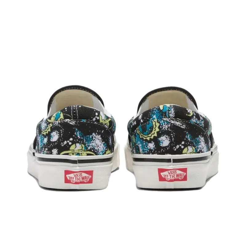 Vans Slip-on Non-slip Breathable And Wear-resistant Low-Top Skateboard Shoes Unisex Black White Blue-3