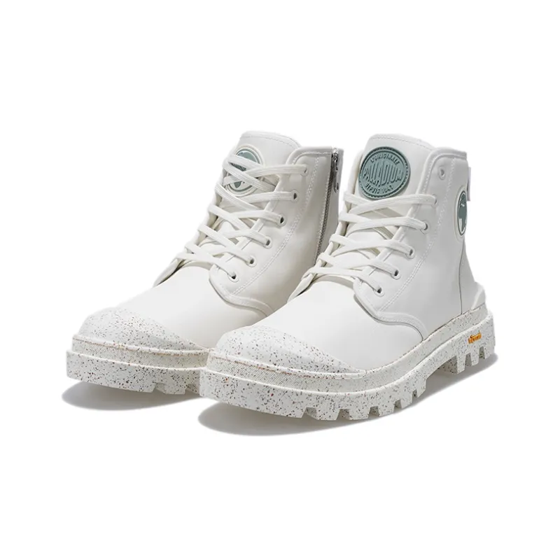 Palladium Pampa Durable Cushioning Mid Top Canvas Shoes Men's White-2