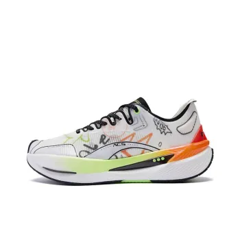 QIAODAN Spikes Cushioning Anti Slip And Wear Resistant Low Top Running Shoes Men's Jordan White Signal Red