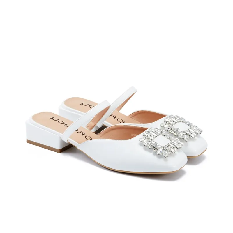 Honey GIRL Slip Resistant Wrap toe Slippers Women's White-2