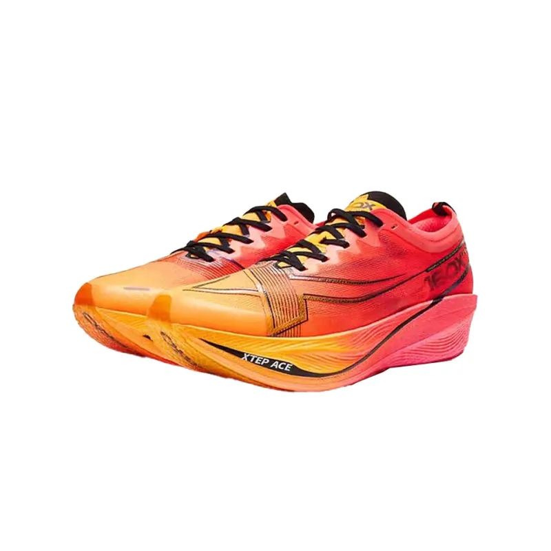 XTEP Racing 160X 5.0 PRO Running Shoes Men Low Top Neon Apricot Orange/Laser Red-2