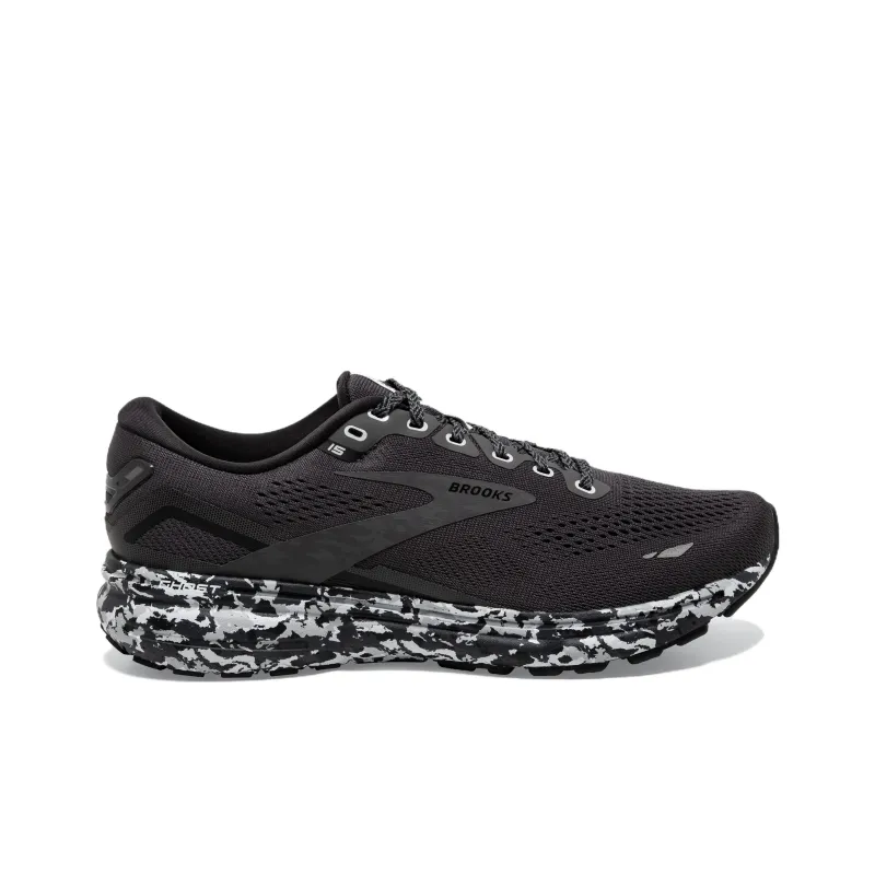 Brooks Ghost 15 Cushioning Wear Resistant Low Top Running Shoes Men's Black-1