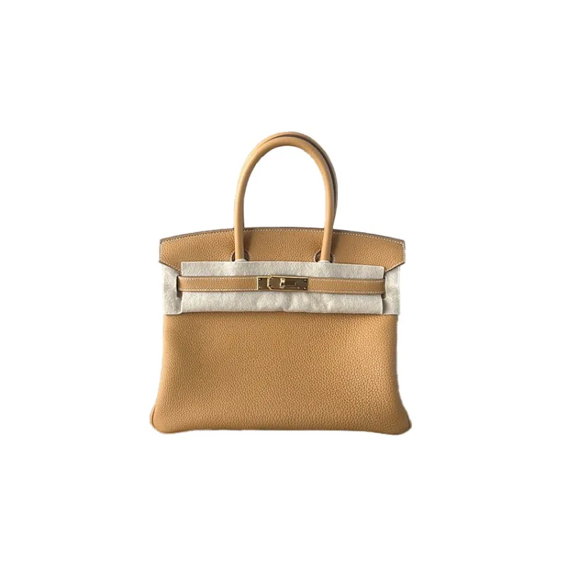 HERMES Birkin Togo Calfskin Birkin Bag Handbags Regular Women's 21 Naturel-Sable Light Tea Brown-0