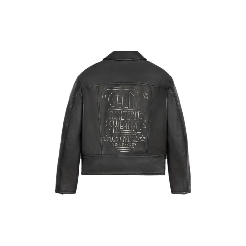 CELINE Leather Jackets Men Black-1