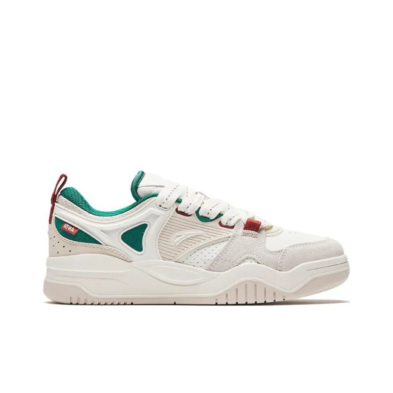 Anta Sea Salt Cushioned Slip-Resistant Low-Top Casual Shoes Women's White Green-1