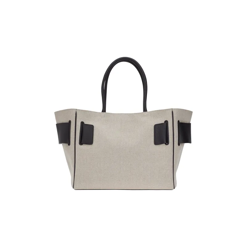 BOYY Canvas With Calfskin One Shoulder Handbags Regular Women's Gray White-2