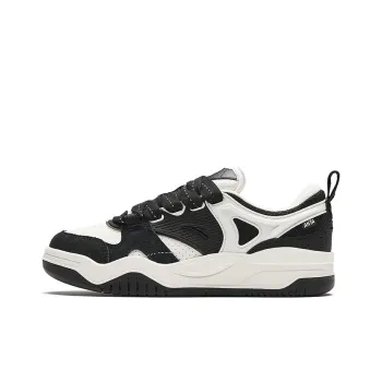 Anta Sea Salt Cushioning Wear Resistant Low Top Casual Shoes Women's Black White
