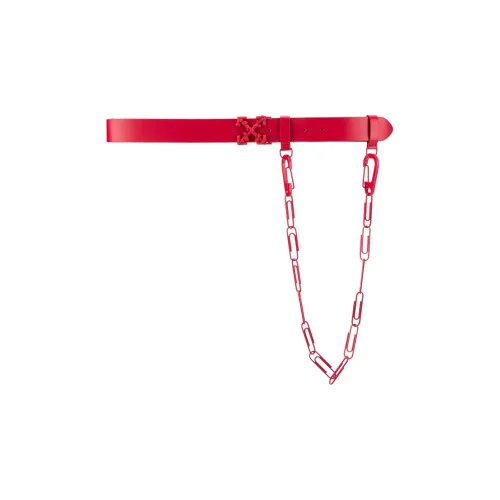 OFF-WHITE Logo Buckle With Smooth Closure Leather Belts Men's Pink