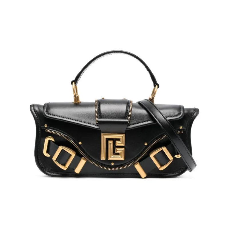 BALMAIN Zip Detailed Shoulder Bag-0