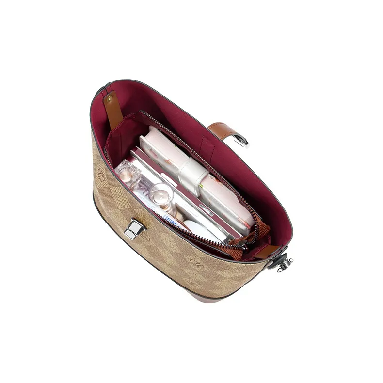 MashaLanti PVC And Synthetic Leather Shoulder Bag Crossbody Bag Handbag Women's Coffee-5