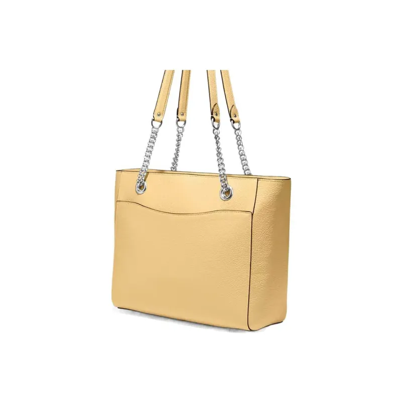 COACH Cammie Pebbled Leather Tote Bag, Shopping Bag, Handbag, Shoulder Bag Women's Yellow-2