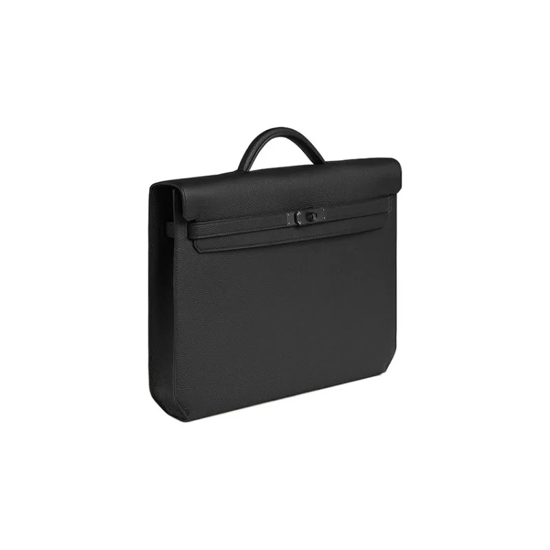 HERMES Kelly Depeches Togo Calfskin Business Bag Handbag Men's 89 Noir Black-1