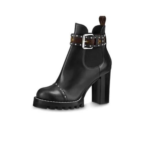 LOUIS VUITTON Star Trail Ankle Boots Women's Black/Brown