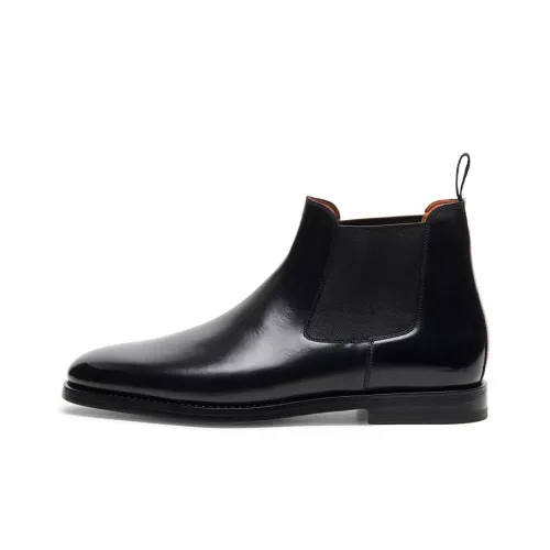 Santoni Chelsea Boots Men High-Top Black