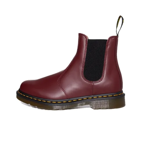 Dr.Martens Unisex Smooth Chelsea Boots Deep-Wine White
