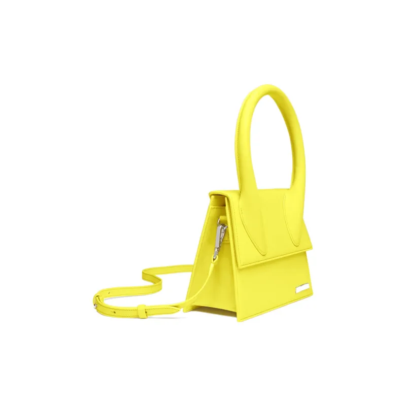 Jacquemus LE GRAND CHIQUITO Cow Leather Shoulder Bag Crossbody Bag Handbag Large Size Women's Yellow-1