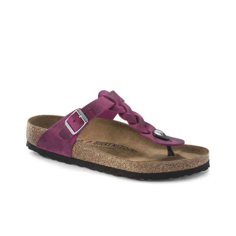 Birkenstock Gizeh Braided Antibacterial Flip Flops Women's Pink-1