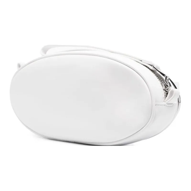 DIESEL Cow Leather Wrist Bag, Clutch, Shoulder Bag, Crossbody Bag Trumpets Women's Silver-1