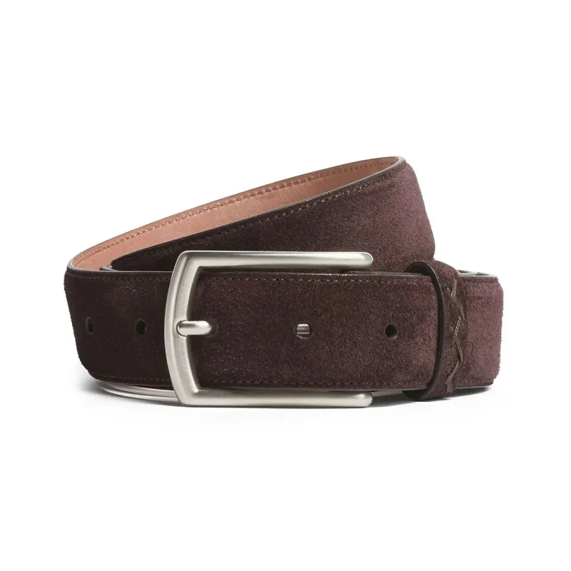 Zegna Decorative-stitch Suede Belt-0
