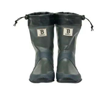 WBSJ Water-Resistant Rain Boots Unisex Black Gray Color