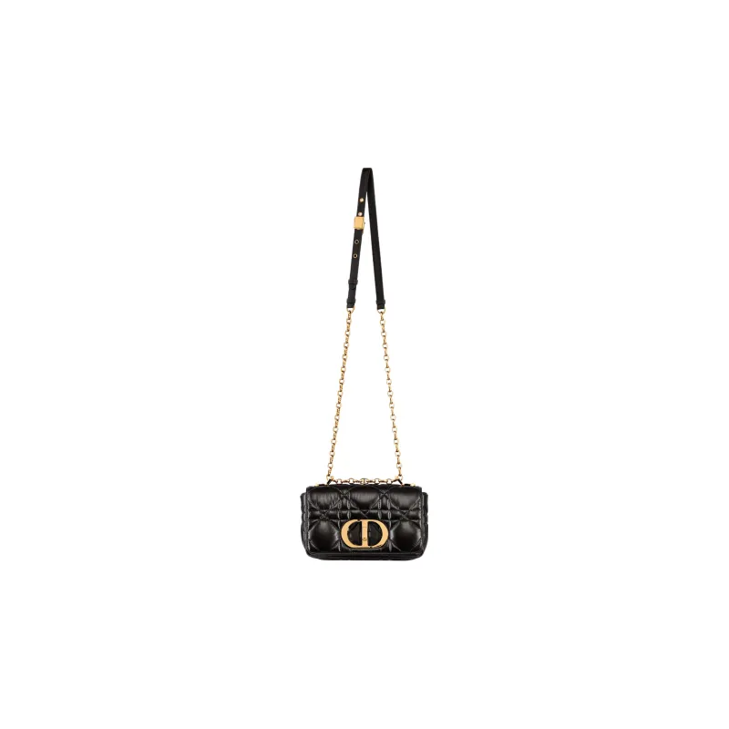 DIOR Caro Cow Leather Clutches Shoulder Bag Crossbody Bag Small Size Women's Black-1