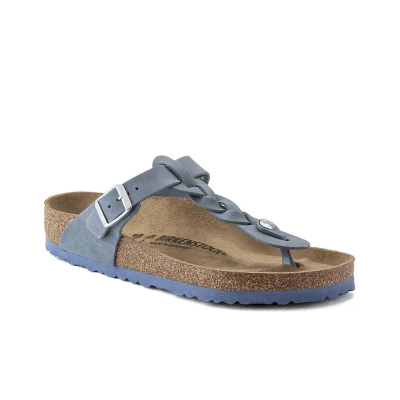 Birkenstock Gizeh Braided Antibacterial Flip Flops Women's Blue-1